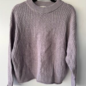 Gray Lavender Knit Women's Sweater